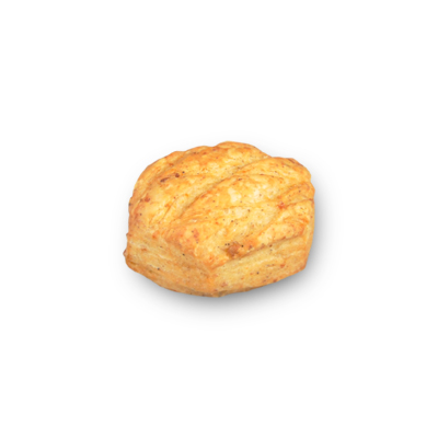 Frozen pre-leavened biscuit with cracklings