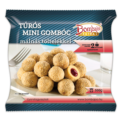 Bombajóó Extra Mini gomboturi din branza congelate umplute cu gem de zmeura